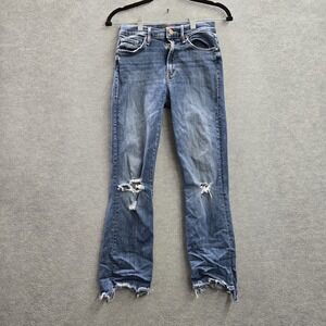 Mother Women Jeans 25 Blue Denim Cropped 10747-104 The Insider Crop Step‎ Chew